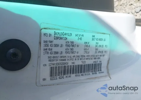 2003 Dodge Ram 1500 Slt/Laramie/St from USA, damaged, VIN 1D7HA18D83S260450